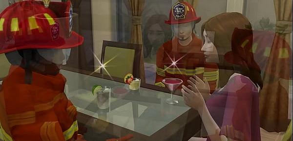  Sims 4 - Common days in the sims | Thanking these handsome firefighters for saving me